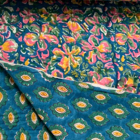 Ansje LIMITED - Watercolor Petrol - Quilt Indian Cotton