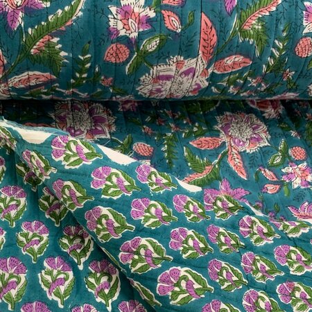 Ansje LIMITED - Petrol Fantasy - Quilt Indian Cotton