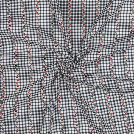Verhees - Navy Flowers - Cotton Jacquard
