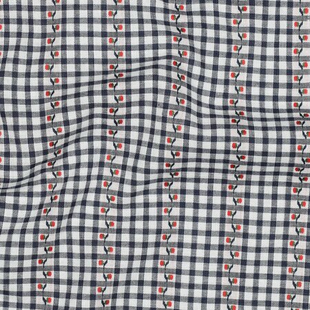 Verhees - Navy Flowers - Cotton Jacquard
