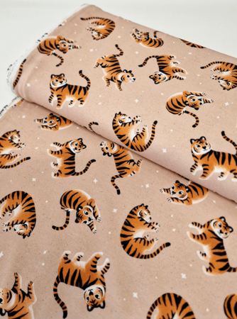 Mieli Design - Meowger Tiger beige JERSEY (organic)