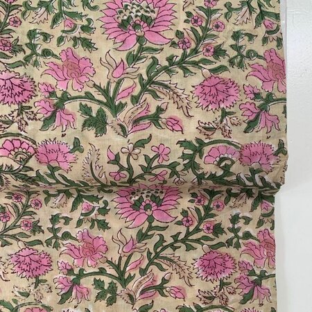 Bubblegum Cornflower - Indiase Blokprint Katoen