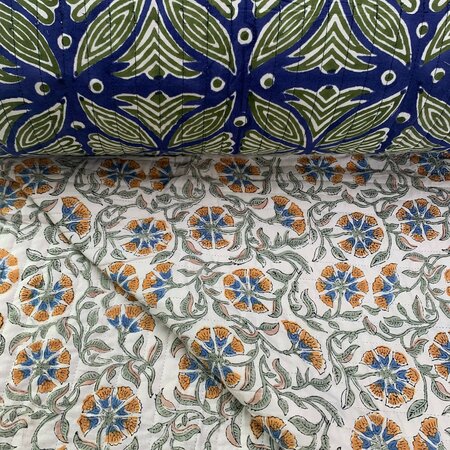 Ansje LIMITED - Earthly Abstract Flowers - Quilt Indian Cotton