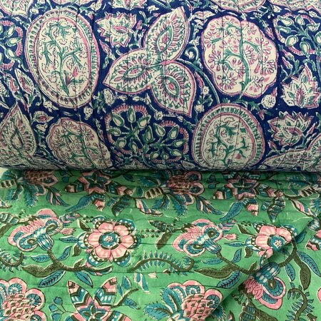 Ansje LIMITED - Water Jade Pink Touch - Quilt Indian Cotton