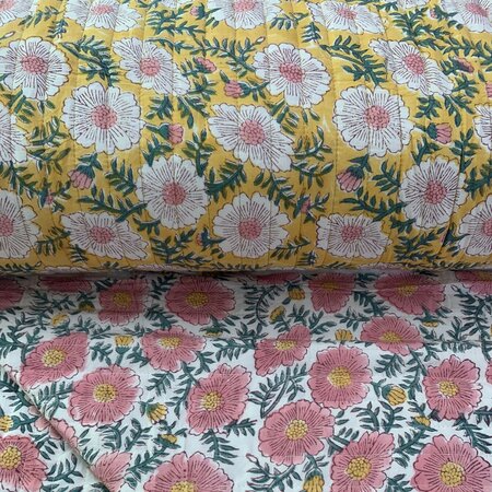 Ansje LIMITED - Retro Daisy Yellow - Quilt Indian Cotton