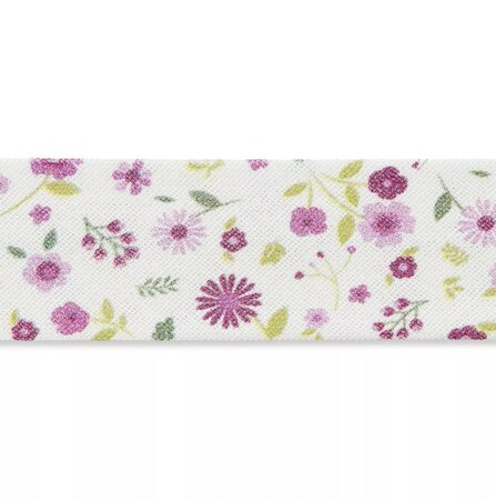 Biaisband Mille Fleurs Light Purple 20mm