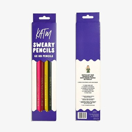 KYLIE & THE MACHINE - 6HB SWEARY SEWING potloden set