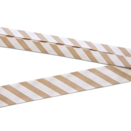 Biaisband Striped Tan 20mm (GOTS)
