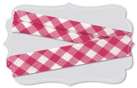 Biaisband Check Cerise 20mm (GOTS)