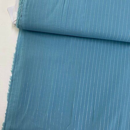 DEADSTOCK Light Blue Glitter Lines VISCOSE