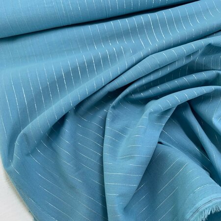 DEADSTOCK Light Blue Glitter Lines VISCOSE