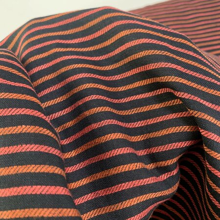 DEADSTOCK Black Red Orange Bright Striped JACQUARD