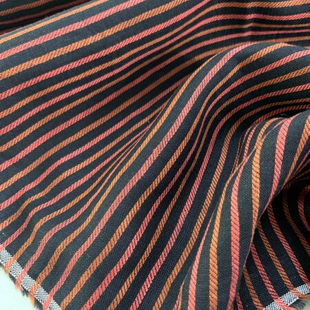 DEADSTOCK Black Red Orange Bright Striped JACQUARD