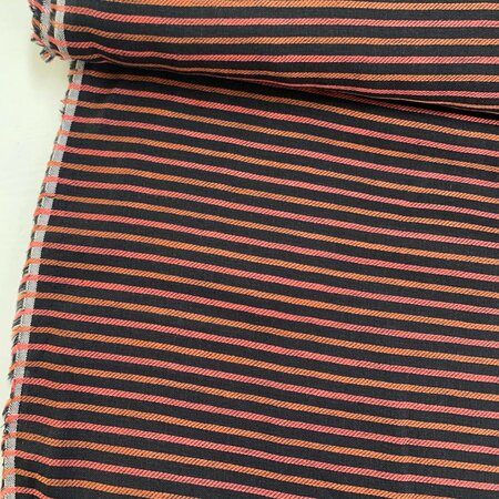 DEADSTOCK Black Red Orange Bright Striped JACQUARD
