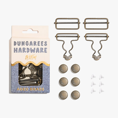 KYLIE & THE MACHINE - Dungarees Hardware Kit - AGED BRASS