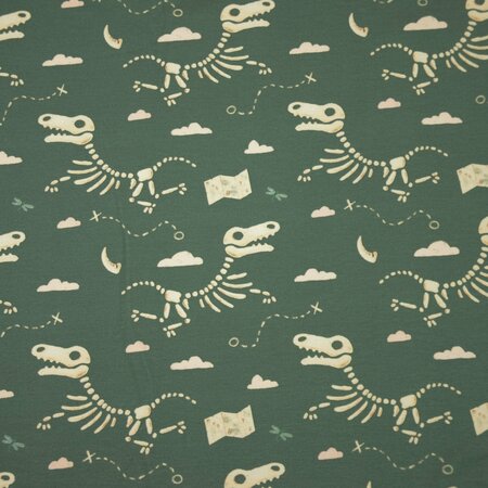 Hilco - Little Explorer Dark Green FRENCH TERRY - OEKO-TEX