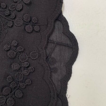 COUPON 35cm C.Pauli Mimosa Black - Broderie