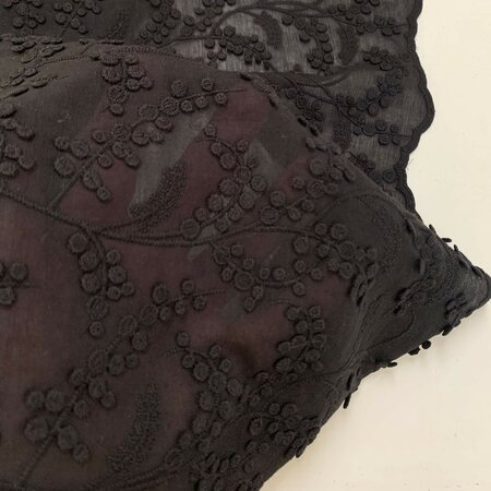 COUPON 35cm C.Pauli Mimosa Black - Broderie