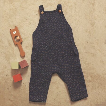 Katia - Gold & Navy Leaves FLANNEL COTTON