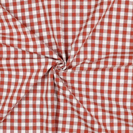 COUPON 55 CM Verhees - Yarn Dyed BIG CHECK Terra - POPLIN KATOEN