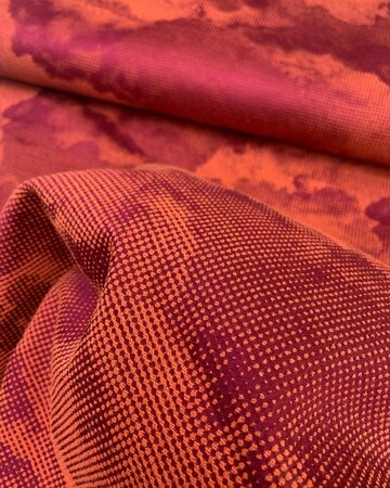 TOPTEX - Fuchsia Orange Jacquard Punkte Stretch