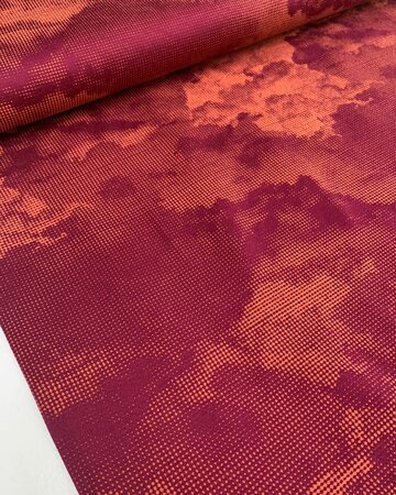 TOPTEX - Fuchsia Orange Jacquard Punkte Stretch