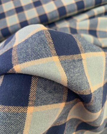TOPTEX Blue Mint Check FLANEL KATOEN