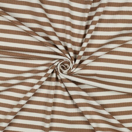 Verhees - Rib Yarn Dyed Stripes CINNAMON - Jersey