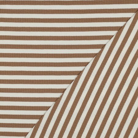Verhees - Rib Yarn Dyed Stripes CINNAMON - Jersey