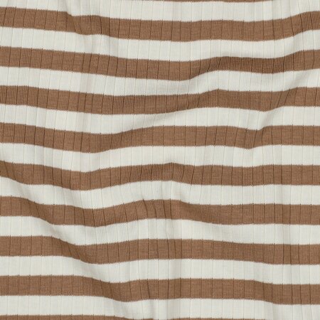 Verhees - Rib Yarn Dyed Stripes CINNAMON - Jersey