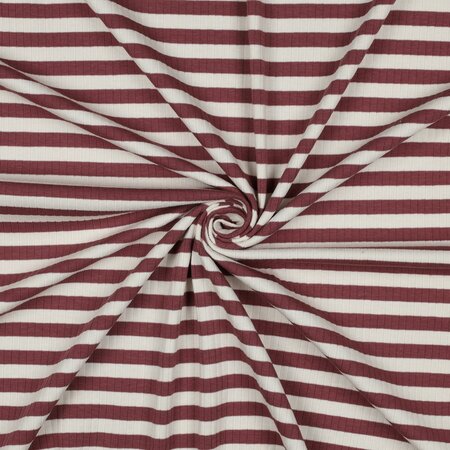Verhees - Rib Yarn Dyed Stripes Dark Blush- Jersey