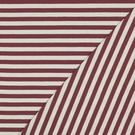 Verhees - Rib Yarn Dyed Stripes Dark Blush- Jersey