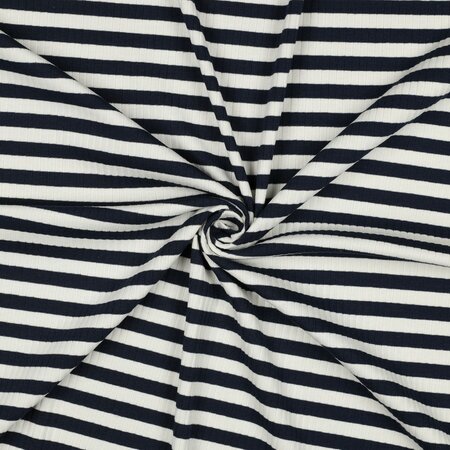 Verhees - Rib Yarn Dyed Stripes Navy - Jersey
