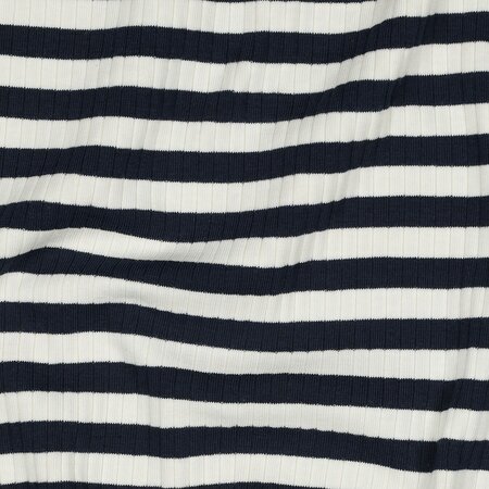 Verhees - Rib Yarn Dyed Stripes Navy - Jersey