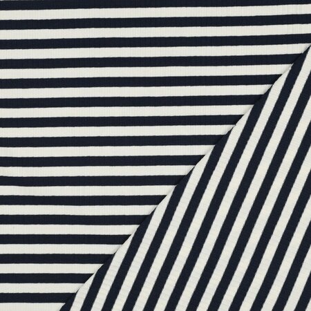 Verhees - Rib Yarn Dyed Stripes Navy - Jersey