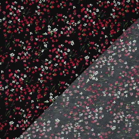VERHEES - Digital flowers - Black Lenzing Ecovero