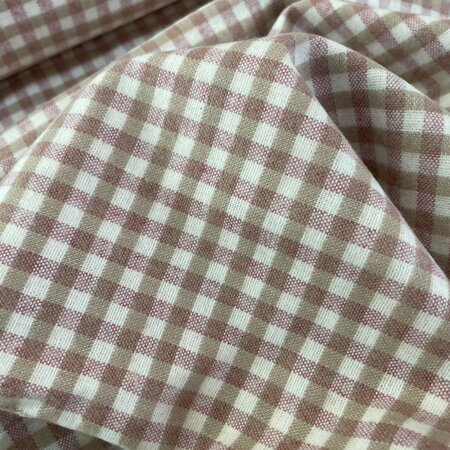 COUPON 80 CM Earth Red Check FLANEL KATOEN
