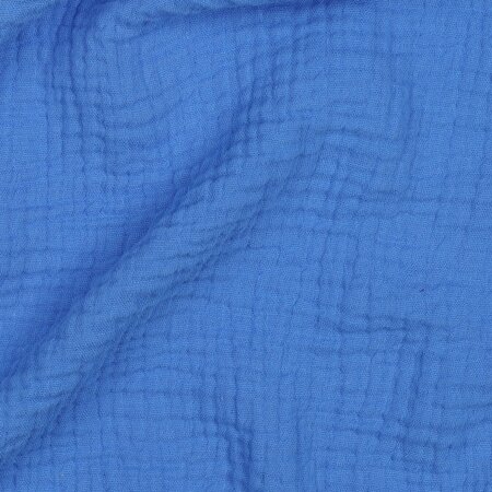 COUPON 175CM Verhees GOTS - Royal Blue - Double Gauze/hydrofiel