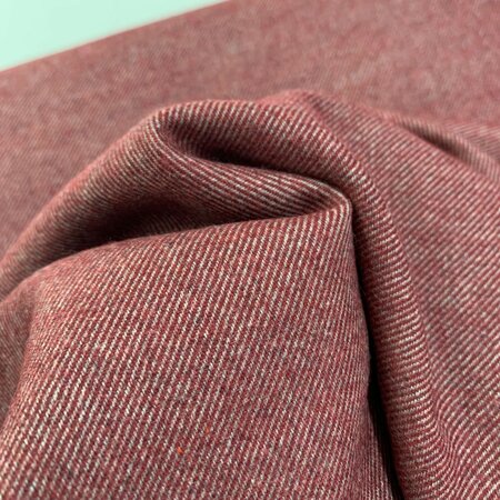COUPON 50cm DEADSTOCK Burgundy COTTON TWILL FLANEL