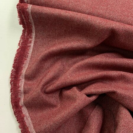 COUPON 50cm DEADSTOCK Burgundy COTTON TWILL FLANEL