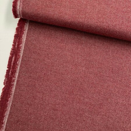 COUPON 50cm DEADSTOCK Burgundy COTTON TWILL FLANEL