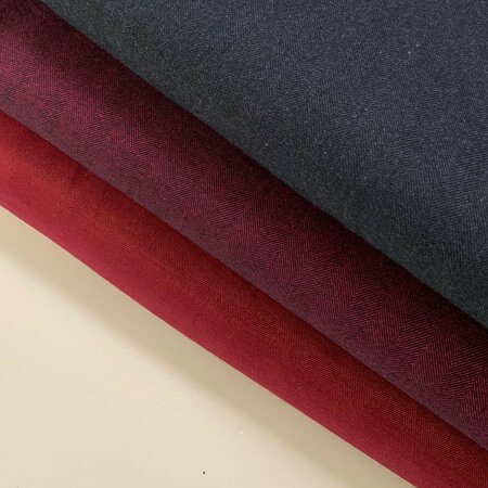 COUPON 60cm DEADSTOCK Herringbone Aubergine COTTON