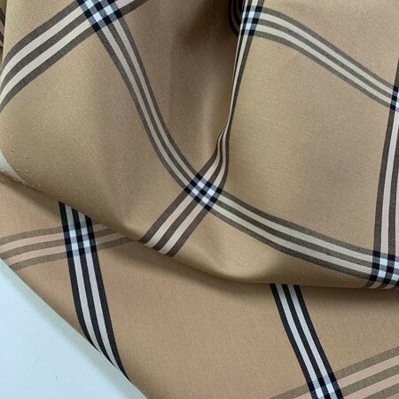 DEADSTOCK Camel Check COTTON SILK