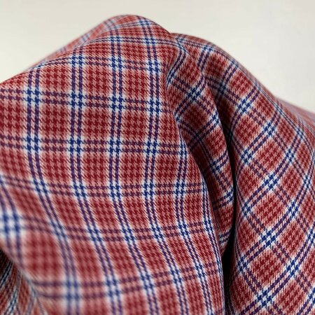 DEADSTOCK Classic Red Blue Squared COTTON