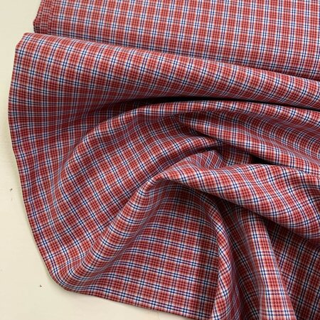 DEADSTOCK Classic Red Blue Squared COTTON