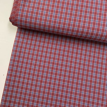 DEADSTOCK Classic Red Blue Squared COTTON