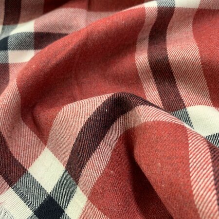DEADSTOCK Terracotta Big Check COTTON FLANEL