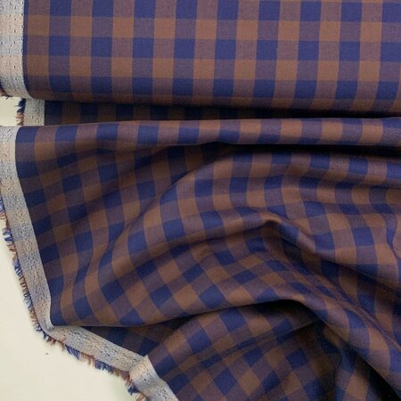 DEADSTOCK Dark Blue Brown COTTON SOFT
