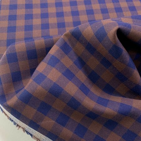 DEADSTOCK Dark Blue Brown COTTON SOFT