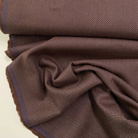 DEADSTOCK Chocolate Blue Stitches COTTON